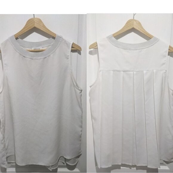 Nordstrom | Pleat back sleeveless top in Ivory Cloud - Picture 1 of 7